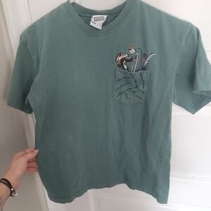 Vintage Warner Bros Wile E. Coyote And Roadrunner Volleybal Green Tshirt X Small